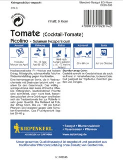 Cocktailtomate Picolino | Kirschtomatensamen Von Kiepenkerl -Deutschland Wiesen Pracht Verkaufs-Shop 3559 Cocktailtomate Picolino 1