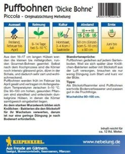 Puffbohne Piccola (175 G) | Puffbohnensamen Von Kiepenkerl