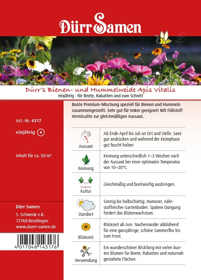 Bienen- Und Hummelweide Apis Vitalis 50 M² | Blumensamen Von Dürr Samen 4 Bienen- Und Hummelweide Apis Vitalis 50 M² | Blumensamen Von Dürr Samen – Bild 2