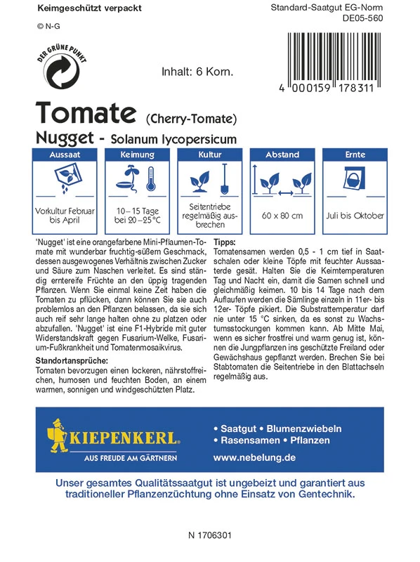 Mini - Pflaumen - Tomate Nugget F1 | Tomatensamen Von Kiepenkerl 3 Mini - Pflaumen - Tomate Nugget F1 | Tomatensamen Von Kiepenkerl