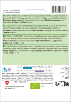 Fleischtomate Gezahnte Bührer-Keel | BIO Fleischtomatensamen Von Sativa Rheinau -Deutschland Wiesen Pracht Verkaufs-Shop 534586 BIO Fleischtomate Gezahnte Buehrer Keel to80 sr 1