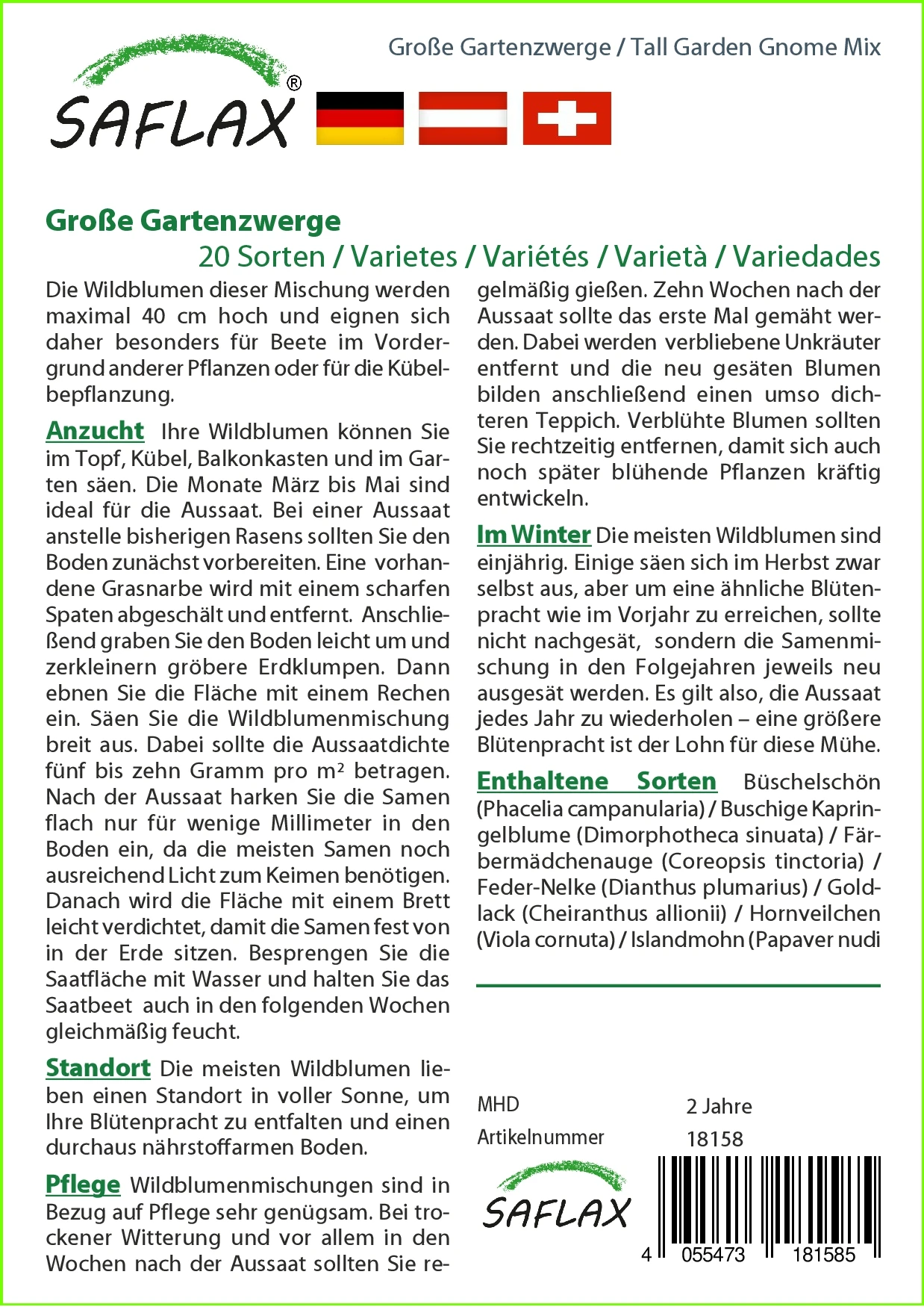 Blumenwiese Große Gartenzwerge | Wildblumenwiese Von Saflax 4 Blumenwiese Große Gartenzwerge | Wildblumenwiese Von Saflax – Bild 2