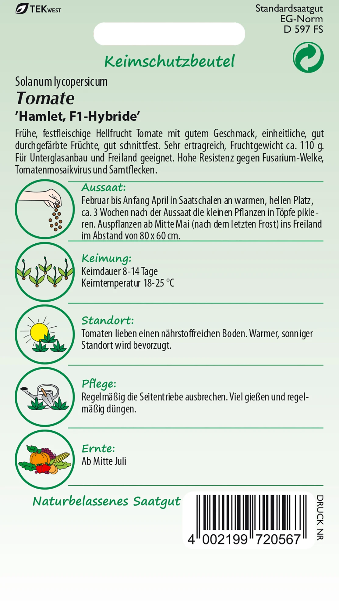 Freilandtomate Hamlet F1 | Fleischtomatensamen Von Samen Pfann 3 Freilandtomate Hamlet F1 | Fleischtomatensamen Von Samen Pfann