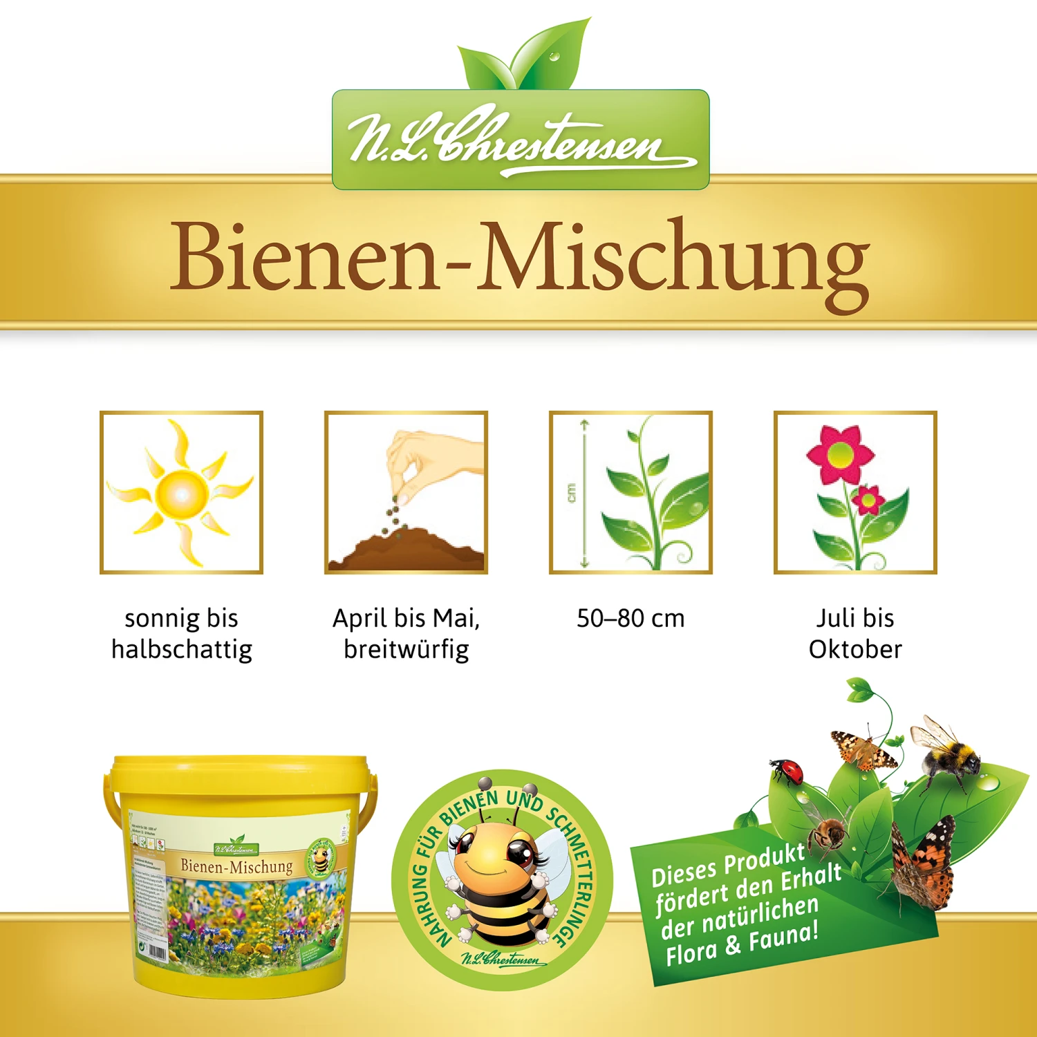 Bienen - Mischung Im 5 L Eimer | Bienenwiese Von N.L. Chrestensen 3 Bienen - Mischung Im 5 L Eimer | Bienenwiese Von N.L. Chrestensen