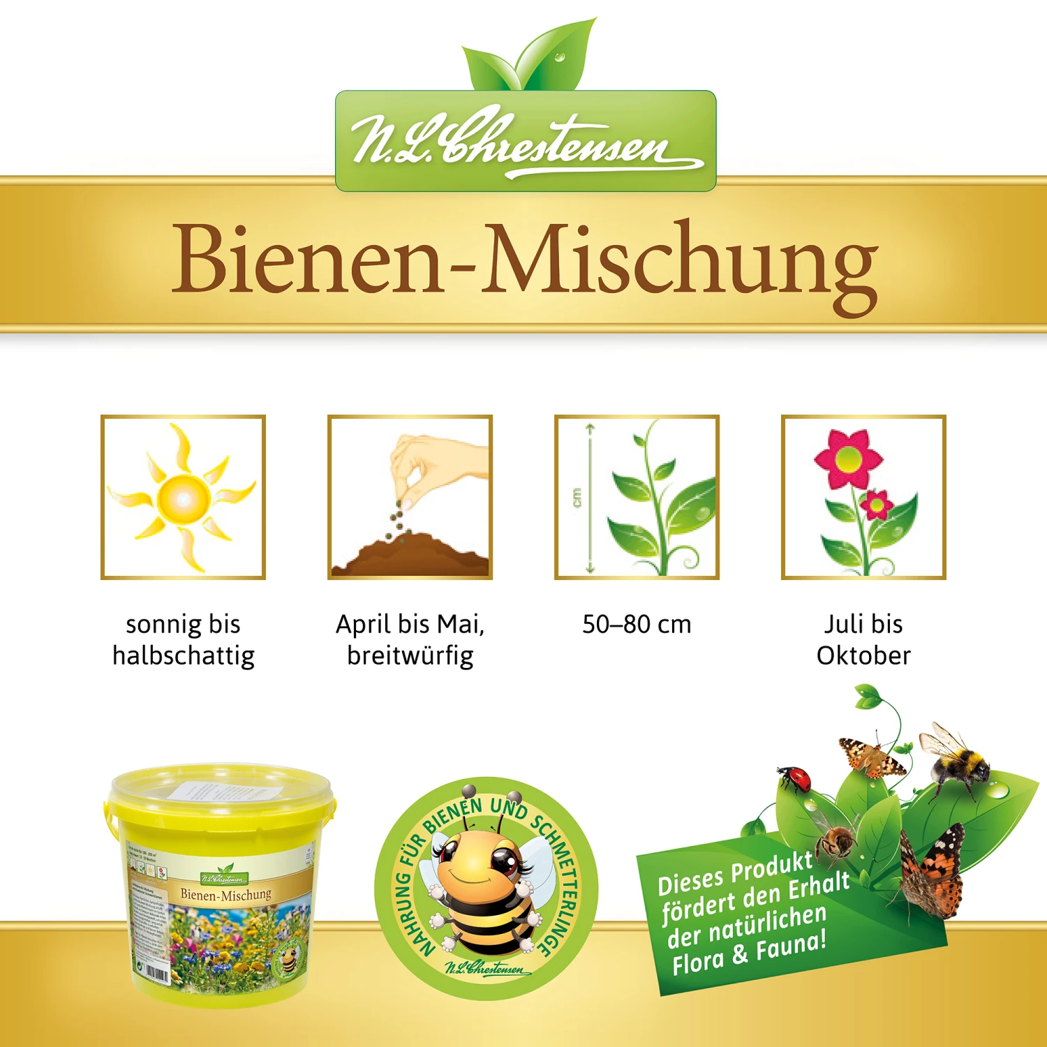 Bienen - Mischung Im 1 L Eimer | Bienenwiese Von N.L. Chrestensen 5 Bienen - Mischung Im 1 L Eimer | Bienenwiese Von N.L. Chrestensen – Bild 3