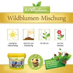 Wildblumen - Mischung Im 1 L Eimer | Wildblumenwiese Von N.L. Chrestensen -Deutschland Wiesen Pracht Verkaufs-Shop 538304 Wildblumen Mischung im1 l Eimer 6009 ct 3