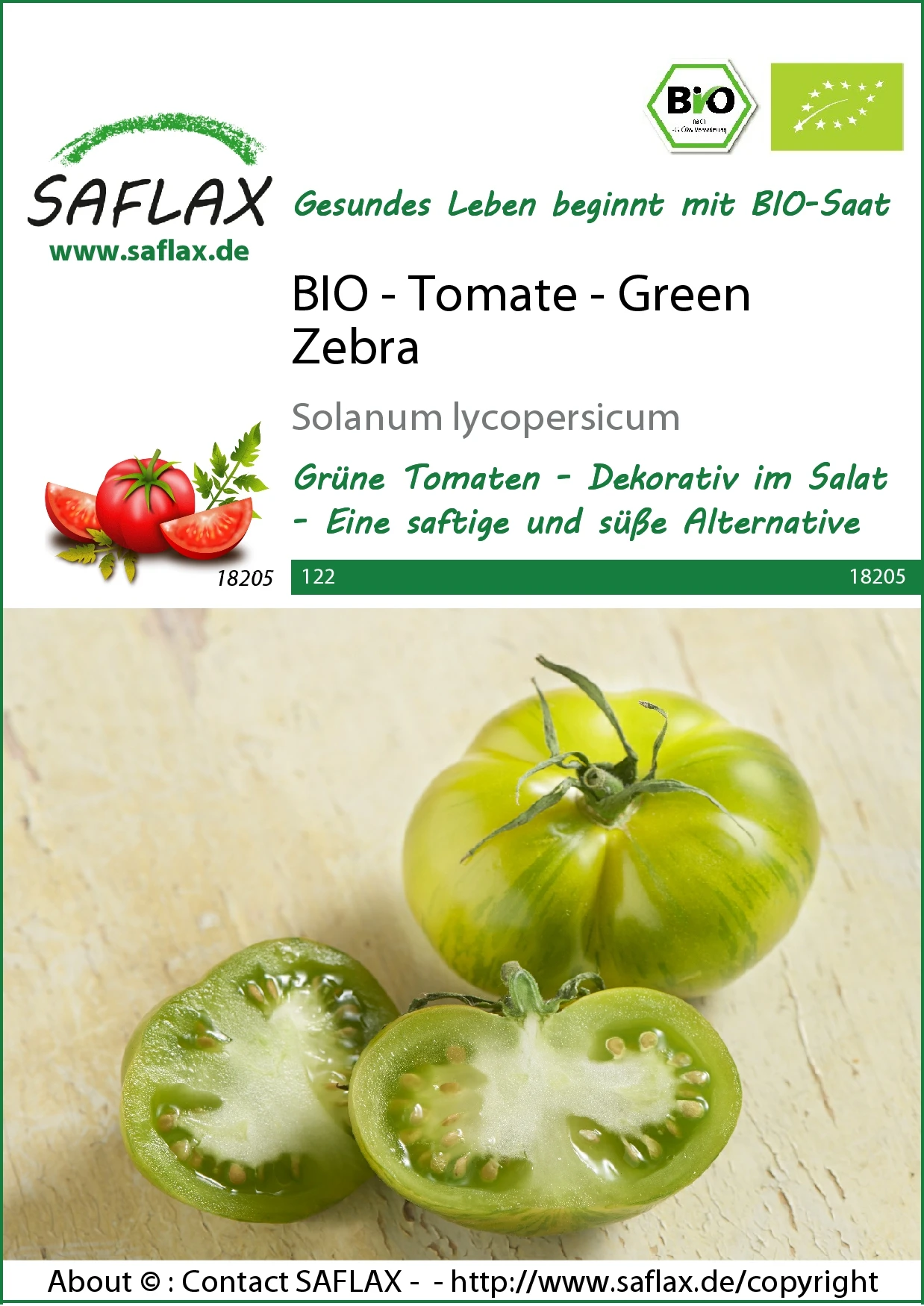 Tomate Green Zebra | BIO Tomatensamen Von Saflax 4 Tomate Green Zebra | BIO Tomatensamen Von Saflax – Bild 2