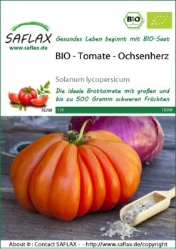 Tomate Ochsenherz | BIO Tomatensamen Von Saflax 5 Tomate Ochsenherz | BIO Tomatensamen Von Saflax -Deutschland Wiesen Pracht Verkaufs-Shop 540069 Bio Tomate Ochsenherz 18208 sa 0