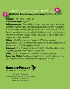 Mössinger Singvogelmischung Für 6 M² | Blumenwiese Von Samen Fetzer -Deutschland Wiesen Pracht Verkaufs-Shop 540455 Moessinger Singvogelmischung fuer 6 m 1