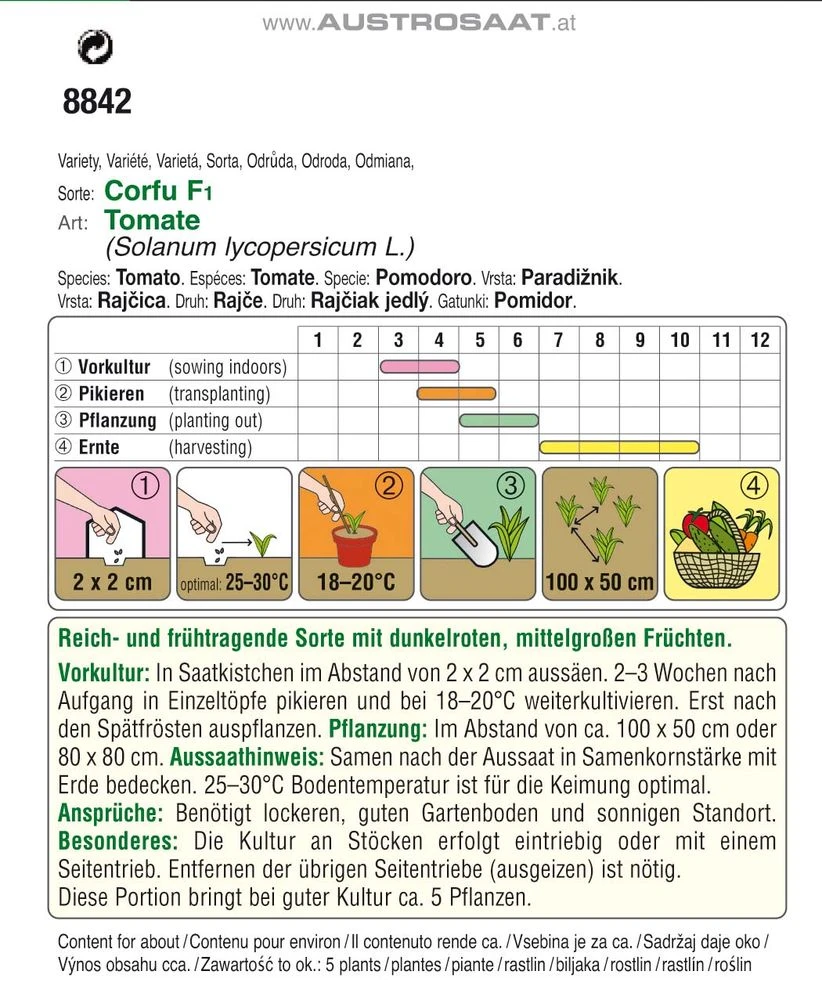 Tomate Corfu F1 | Tomatensamen Von Austrosaat 3 Tomate Corfu F1 | Tomatensamen Von Austrosaat