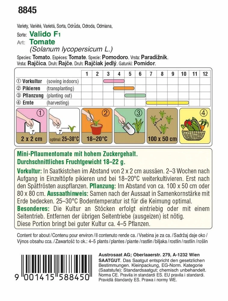 Pflaumentomate Valido F1 | Pflaumentomatensamen Von Austrosaat 3 Pflaumentomate Valido F1 | Pflaumentomatensamen Von Austrosaat