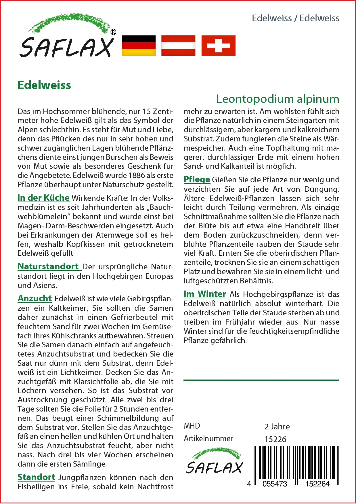 Edelweiss | Wildblumensamen Von Saflax 3 Edelweiss | Wildblumensamen Von Saflax