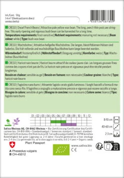 Wachsbohne Creso | BIO Bohnensamen Von Sativa Rheinau -Deutschland Wiesen Pracht Verkaufs-Shop 551660 BIO Wachsbohne Creso bo43 sr 1