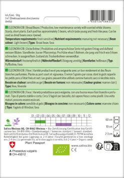 Dicke Bohne Eleonora DB | BIO Bohnensamen Von Sativa Rheinau -Deutschland Wiesen Pracht Verkaufs-Shop 551661 BIO Dicke Bohne Eleonora DB bo91 sr 1