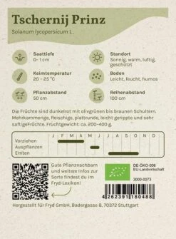 Fryd BIO Fleischtomate Tschernij Prinz -Deutschland Wiesen Pracht Verkaufs-Shop 559384 Fryd BIO Fleischtomate Tschernij Prinz 3000 0073 1