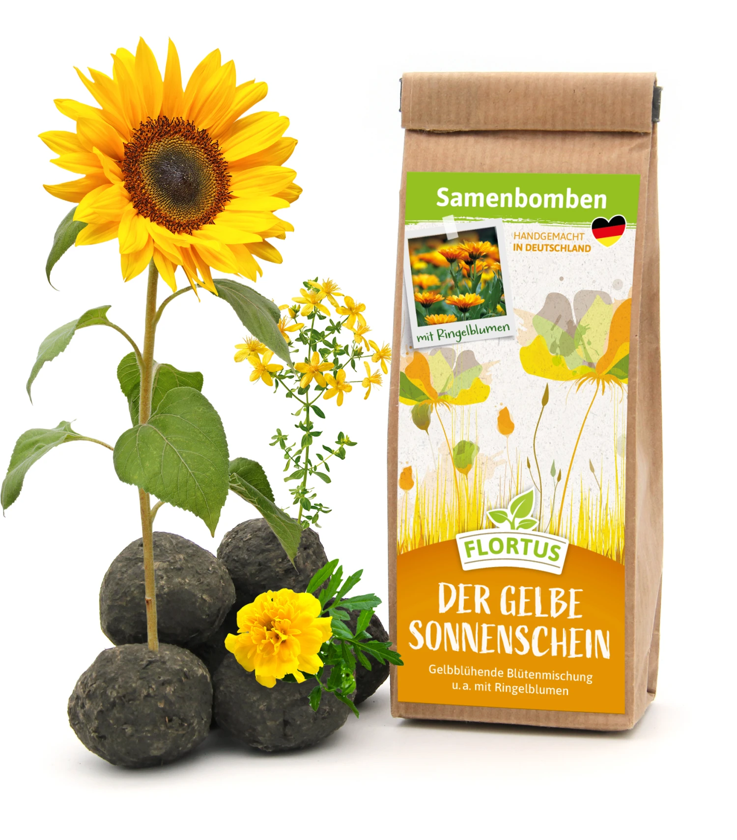 Samenbomben Der Gelbe Sonnenschein (6 Stück) | Blumensamenmischung Von FLORTUS 6 Samenbomben Der Gelbe Sonnenschein (6 Stück) | Blumensamenmischung Von FLORTUS – Bild 4
