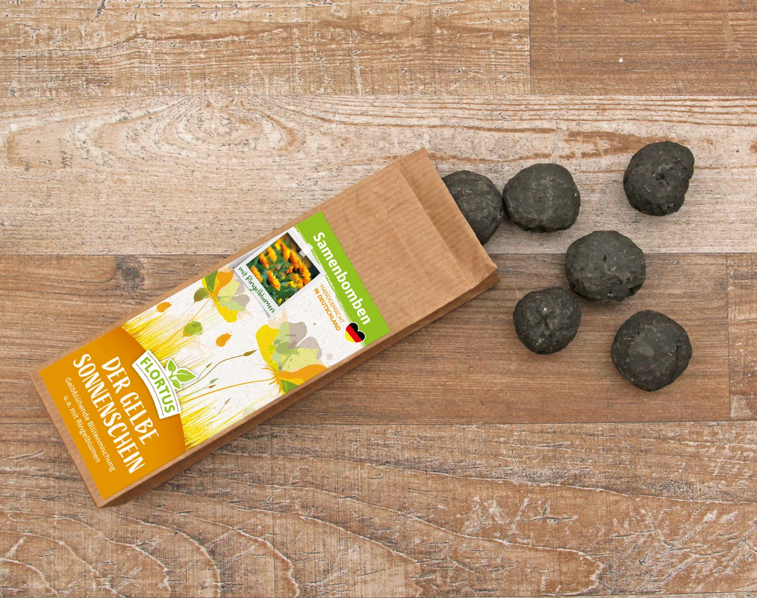 Samenbomben Der Gelbe Sonnenschein (6 Stück) | Blumensamenmischung Von FLORTUS 5 Samenbomben Der Gelbe Sonnenschein (6 Stück) | Blumensamenmischung Von FLORTUS – Bild 3